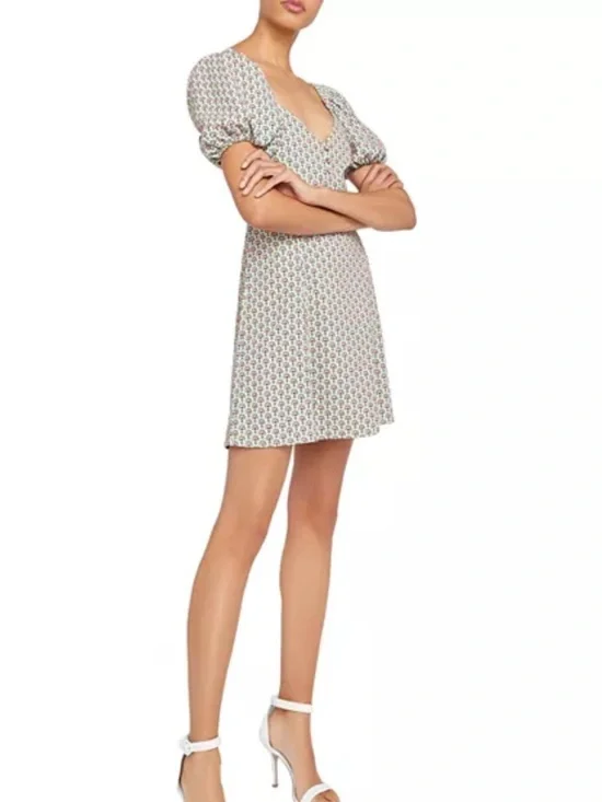 Alice + Olivia Dana Printed Puff Sleeve Mini Dress - Solstice Floral - Size 6 - Picture 6 of 12